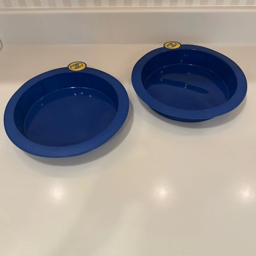Smartware Silicone Set Of Two Round Blue Cake Pan